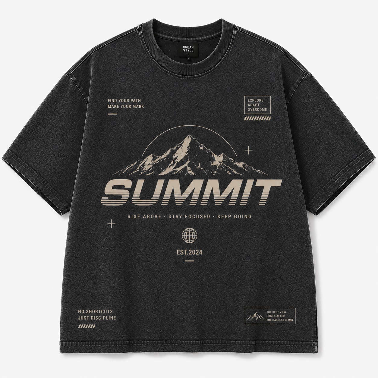 Summit black oversized graphic T-shirt front view cover